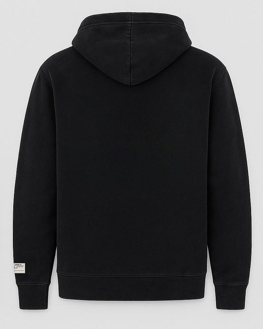 Rear view of Southside Golf Co premium black golf streetwear hoodie