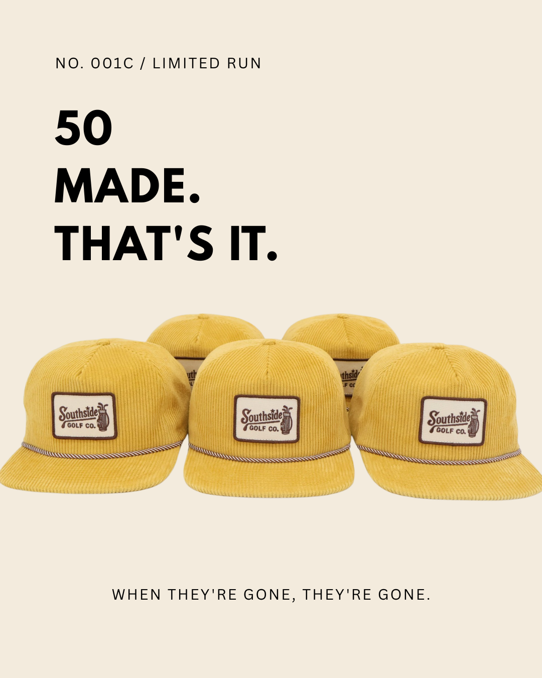 Golden Hour Corduroy Golf Hat — No. 001C