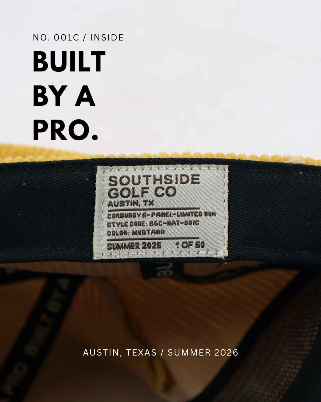 Golden Hour Corduroy Golf Hat — No. 001C