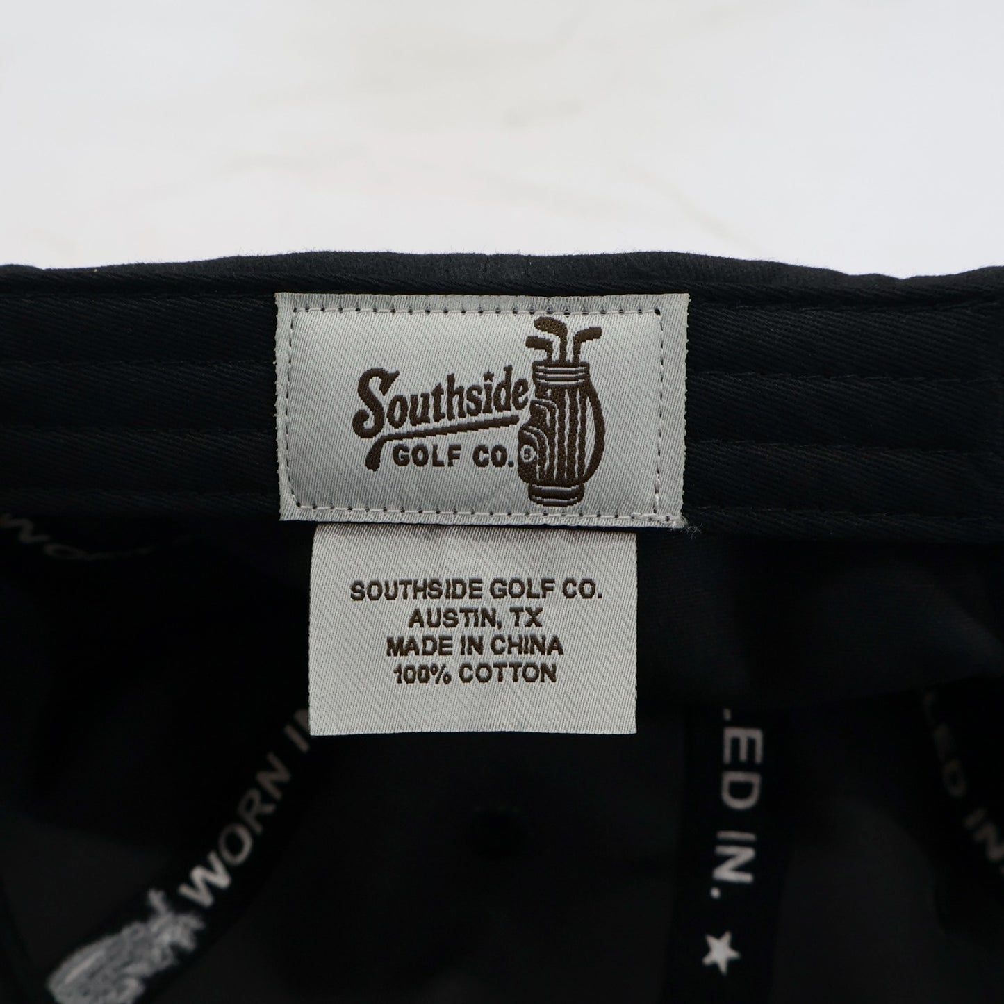Washed Black Golf Dad Hat – Cotton Strapback