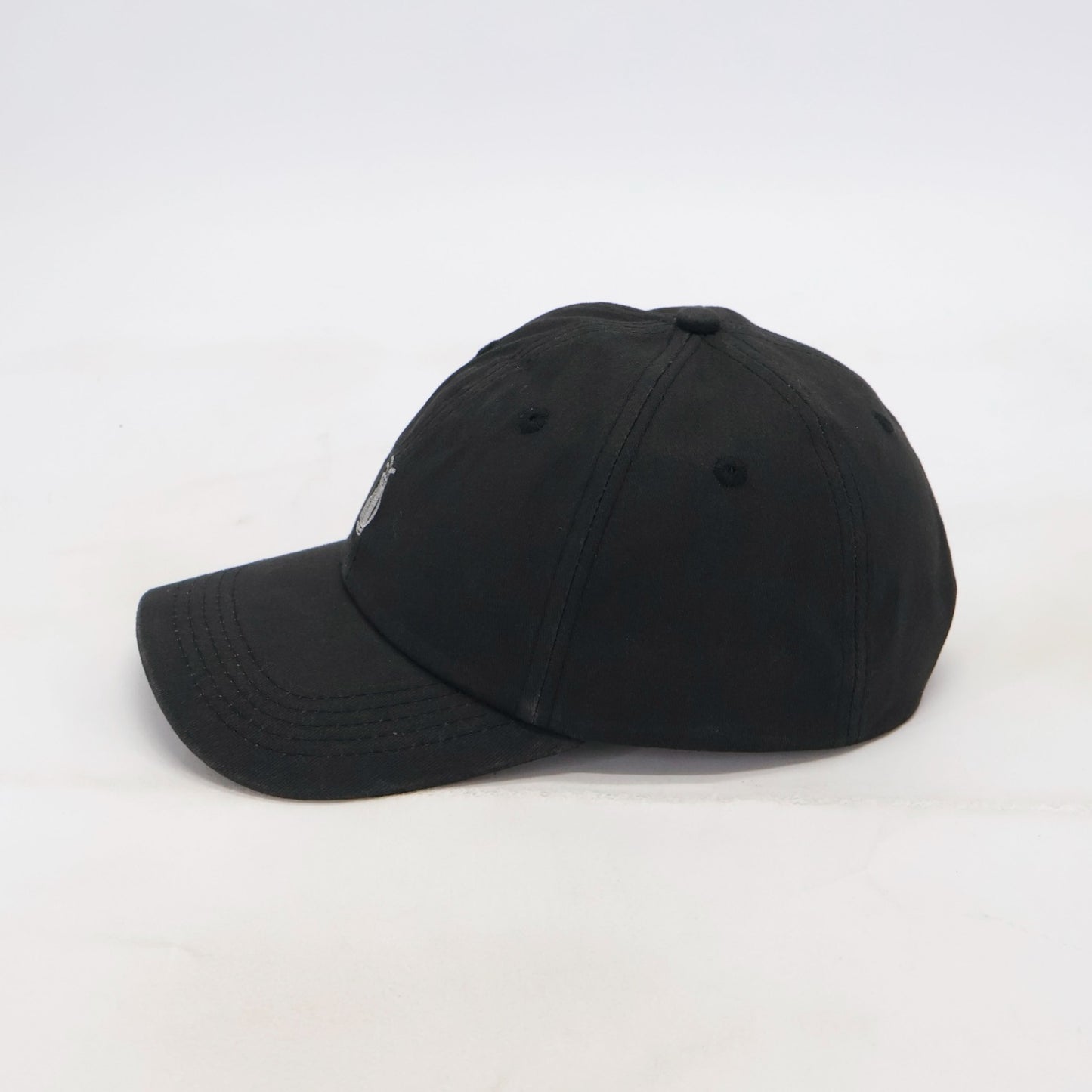 Washed Black Golf Dad Hat – Cotton Strapback