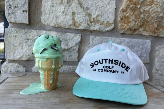 Southside Golf Co Mint Chocolate Chip snapback with mint chocolate chip ice cream